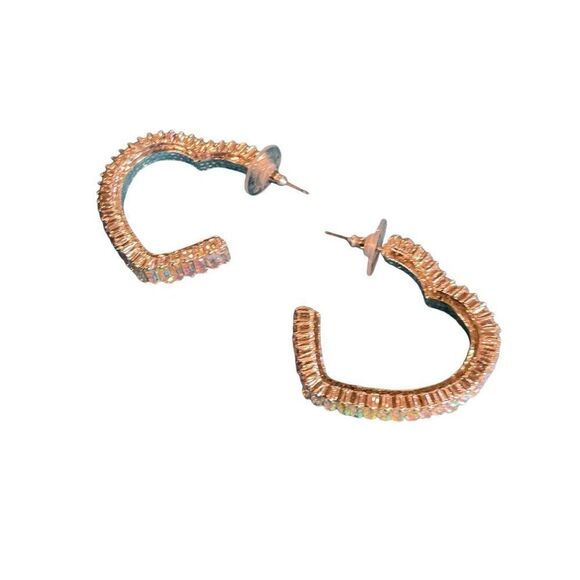 Iridescent Heart Earrings - Picture 6 of 10